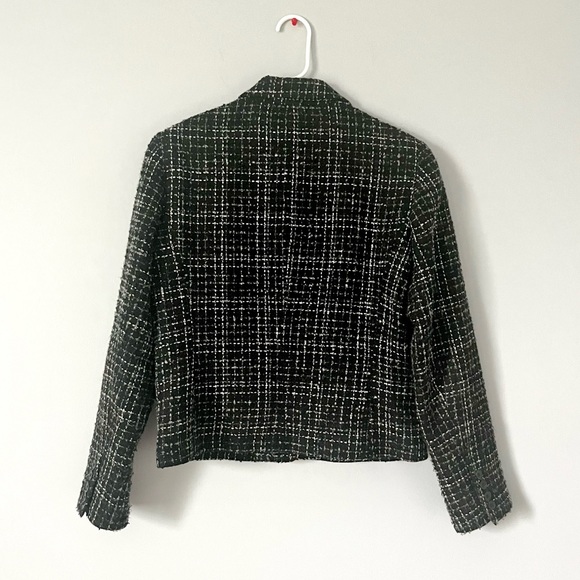 Coldcreek Water vintage black & white tweed front buttons jacket blazer - Picture 13 of 17